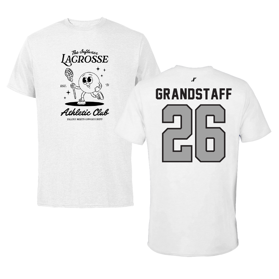 Lacrosse White Influxer Athletic Club Tee - #26 Brady Grandstaff