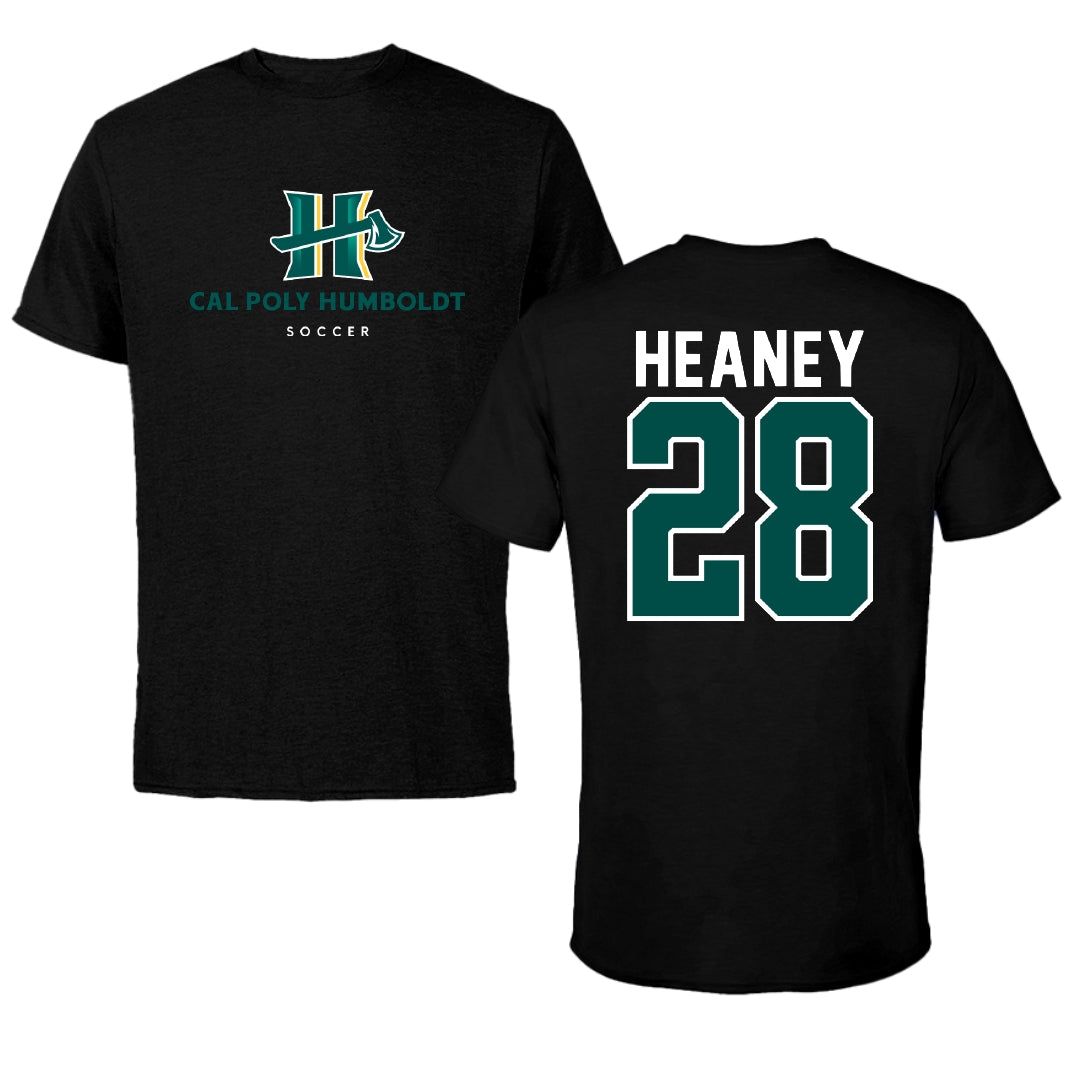 Cal Poly Humboldt Soccer Black Performance Tee - #28 Payton Heaney