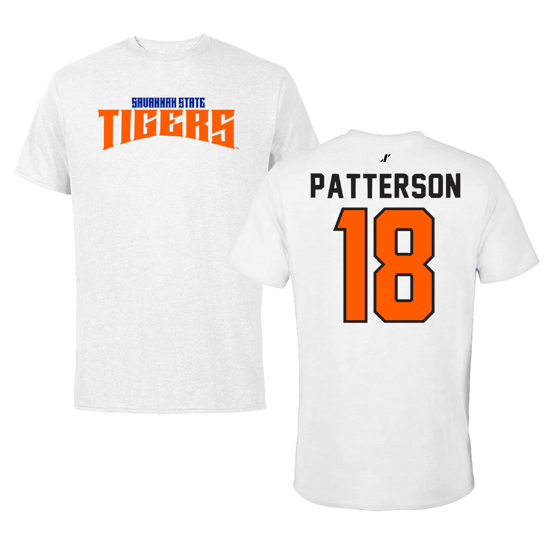Savannah State University Football White Classic Tee - #18 Jaylen Patterson