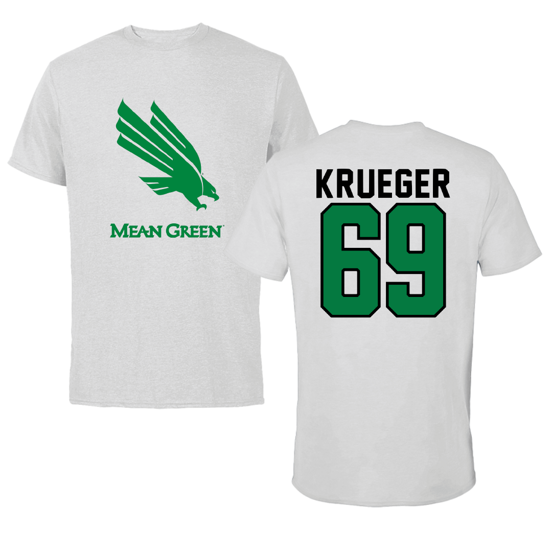 University of North Texas Football Light Gray Tee - #69 Ryan Krueger
