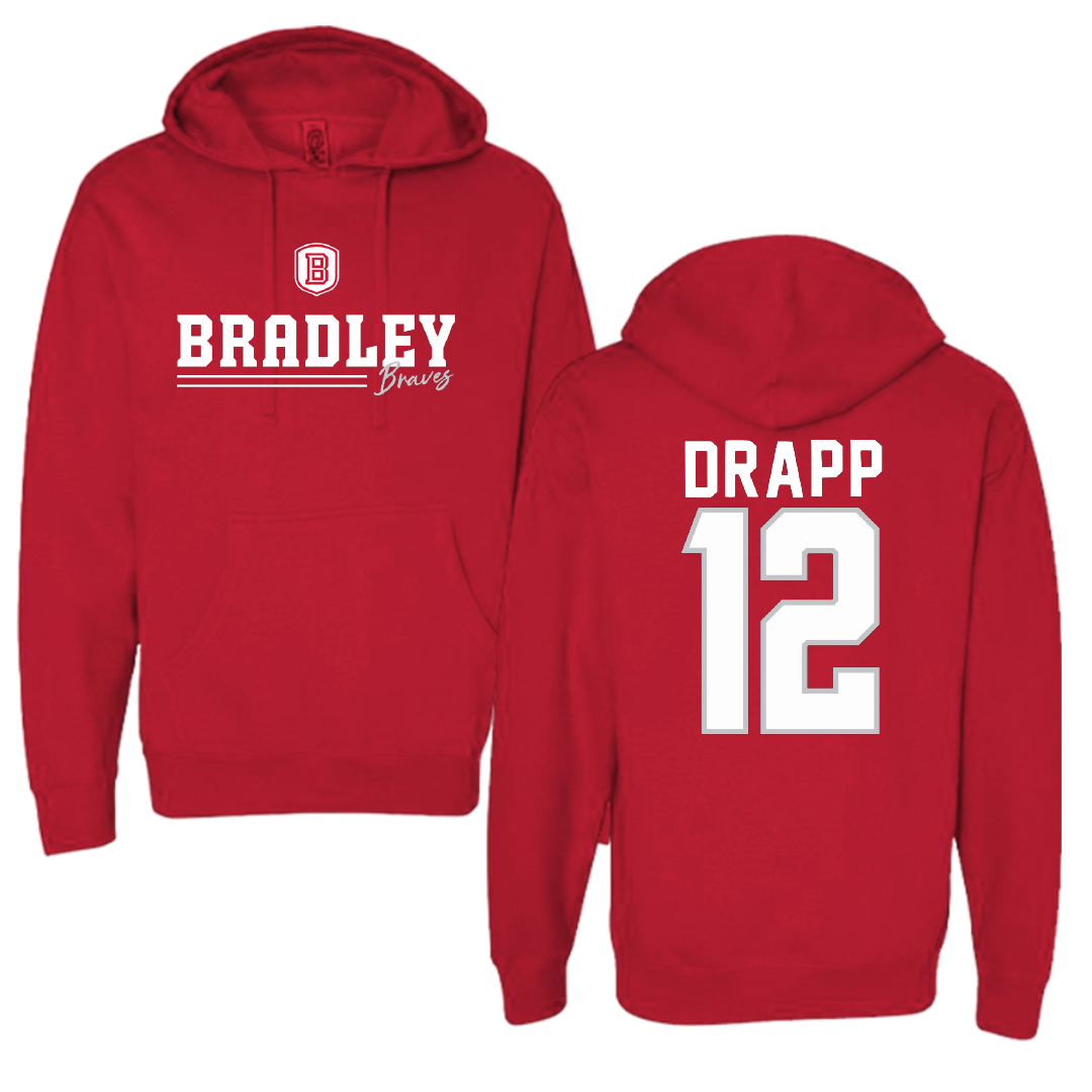 Bradley University Volleyball Red General Hoodie - #12 Maria Drapp