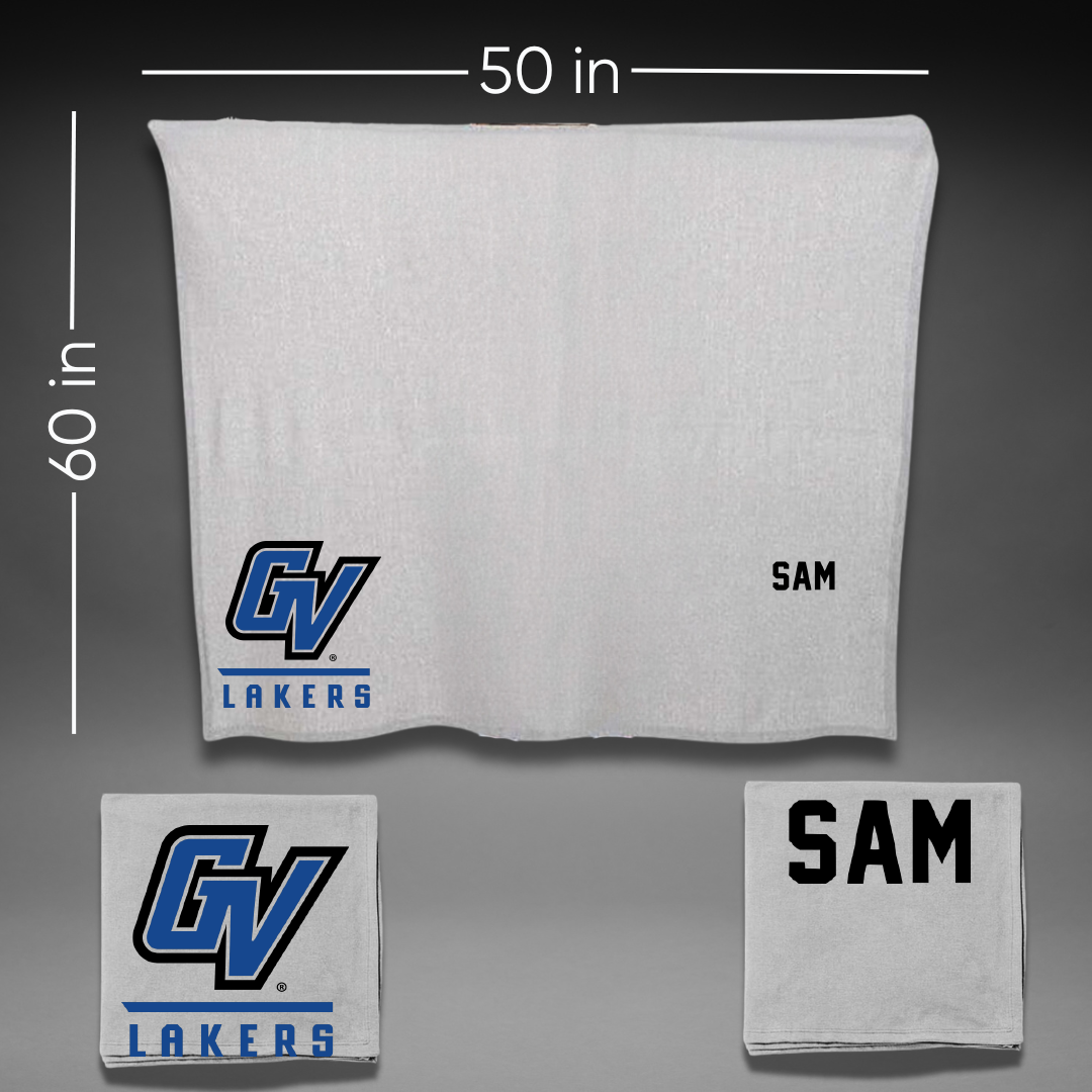 Grand Valley State University Tennis Gray Blanket - Rachel Sam