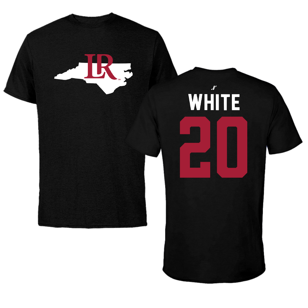 Lenoir-Rhyne University Football Black State Performance Tee - #20 Kavin White