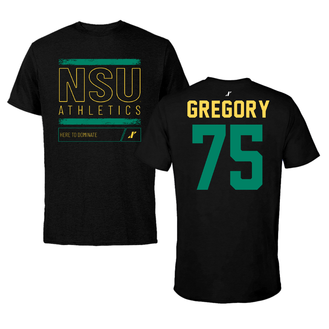 Norfolk State University Football Black Dominate Tee - #75 Evan Gregory