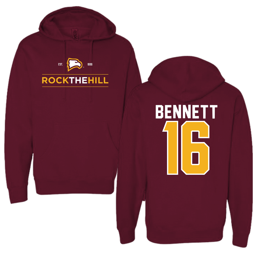 Winthrop University Soccer Garnet General Hoodie - #16 Caleb Bennett