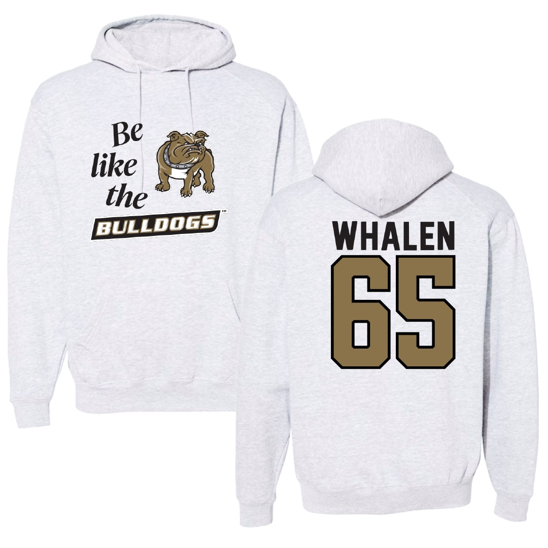 Bryant University Football Light Gray Be Like Us Hoodie - #65 Wyatt Whalen