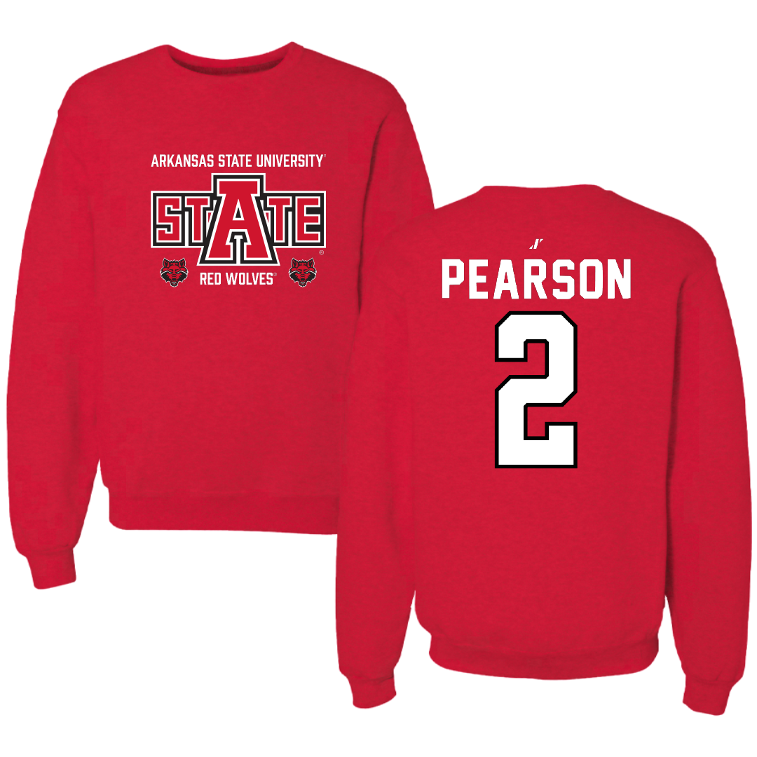 Arkansas State University Football Red General Crewneck - #2 Chris Pearson