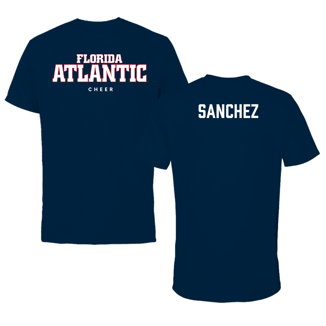 Florida Atlantic University Cheer Navy Block Performance Tee - Ella Sanchez