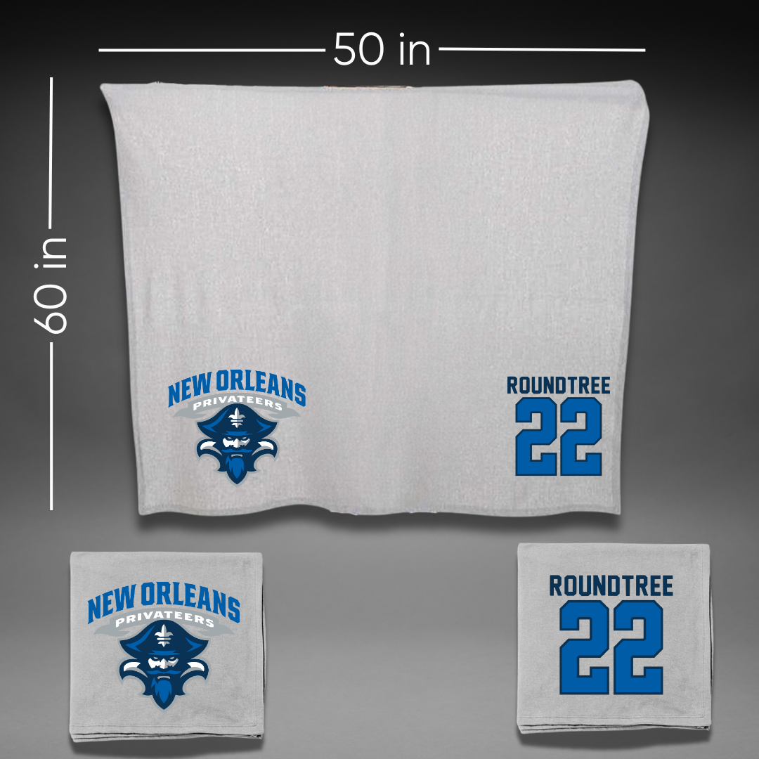 University of New Orleans Volleyball Gray Blanket - #22 Courtney Roundtree