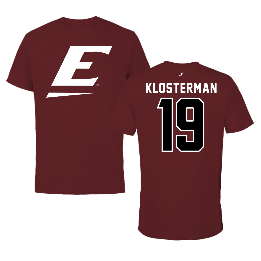 Eastern Kentucky University Soccer Maroon Performance Tee - #19 Nicki Klosterman
