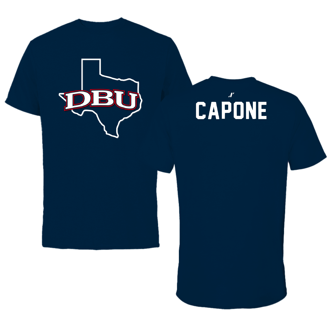 Dallas Baptist University Tennis Navy State Performance Tee - Zach Capone