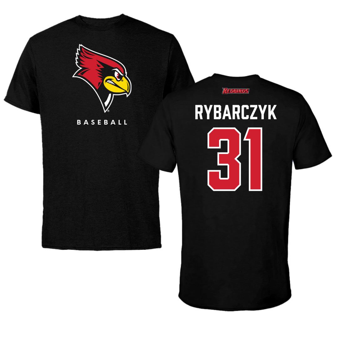 Illinois State University Baseball Black Performance Tee - #31 Trez Rybarczyk