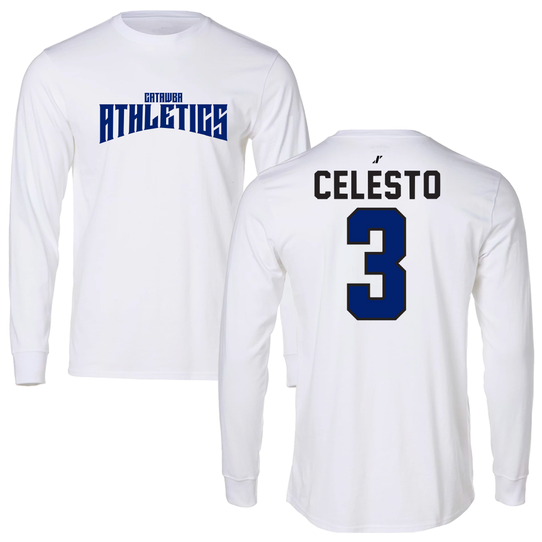 Catawba College Basketball White Classic Performance Long Sleeve - #3 Rylan Celesto