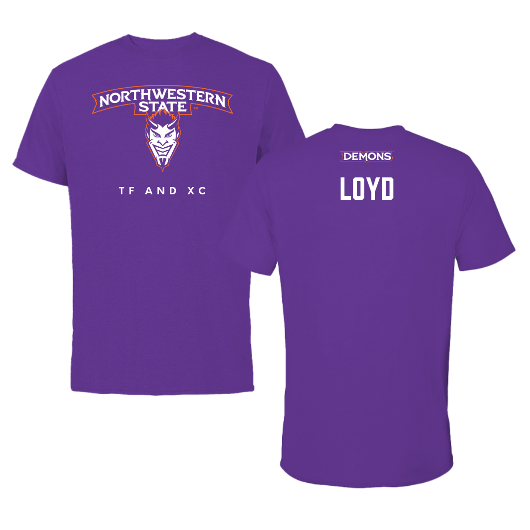 Northwestern State University TF and XC Purple Mascot Performance Tee - Galen Loyd