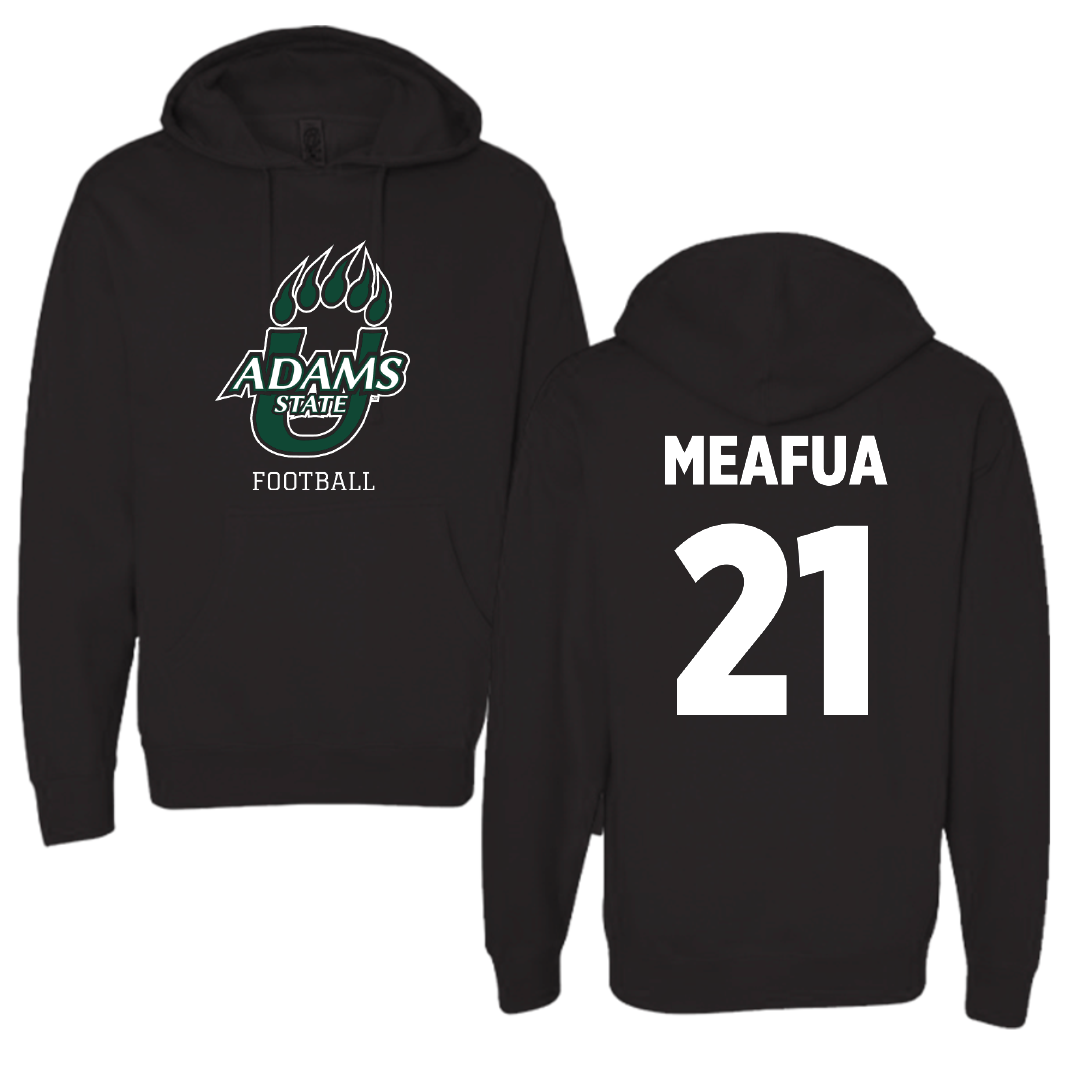 Adams State University Football Black Hoodie - #21 Ren Meafua