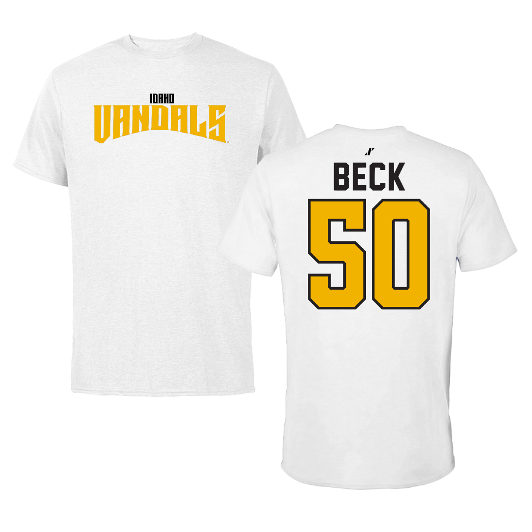 University of Idaho Football White Classic Performance Tee - #50 Jackson Beck