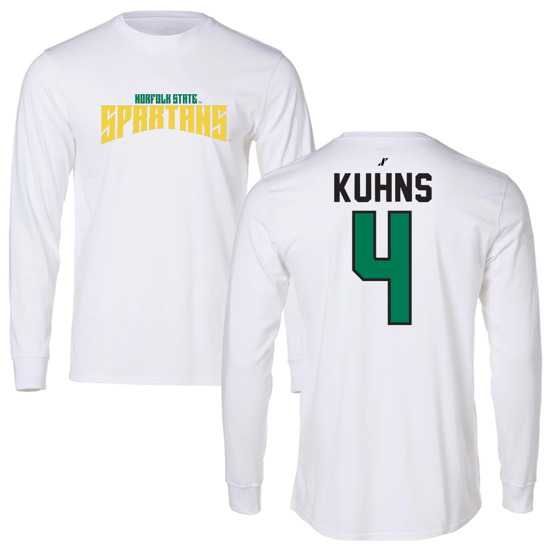 Norfolk State University Football White Classic Performance Long Sleeve - #4 Otto Kuhns