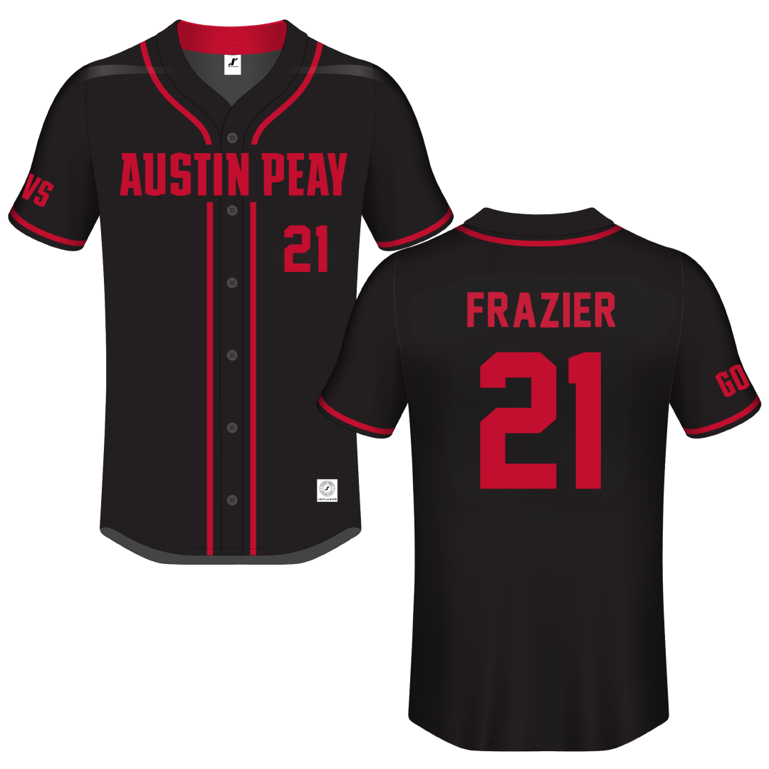 Austin Peay State University Black Button-Down Jersey - #21 Easton Frazier