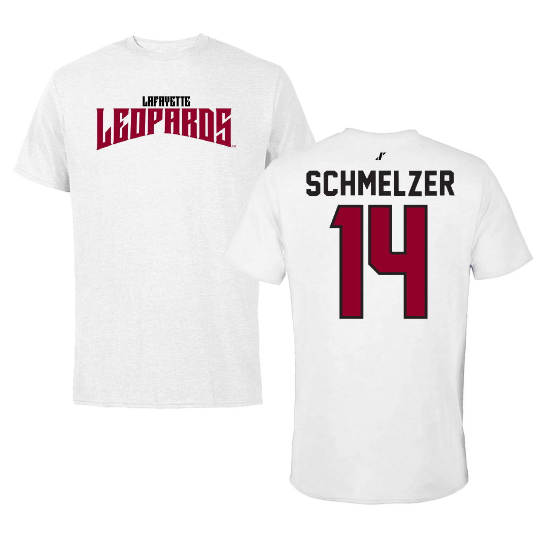 Lafayette College Football White Classic Performance Tee - #14 Michael Schmelzer