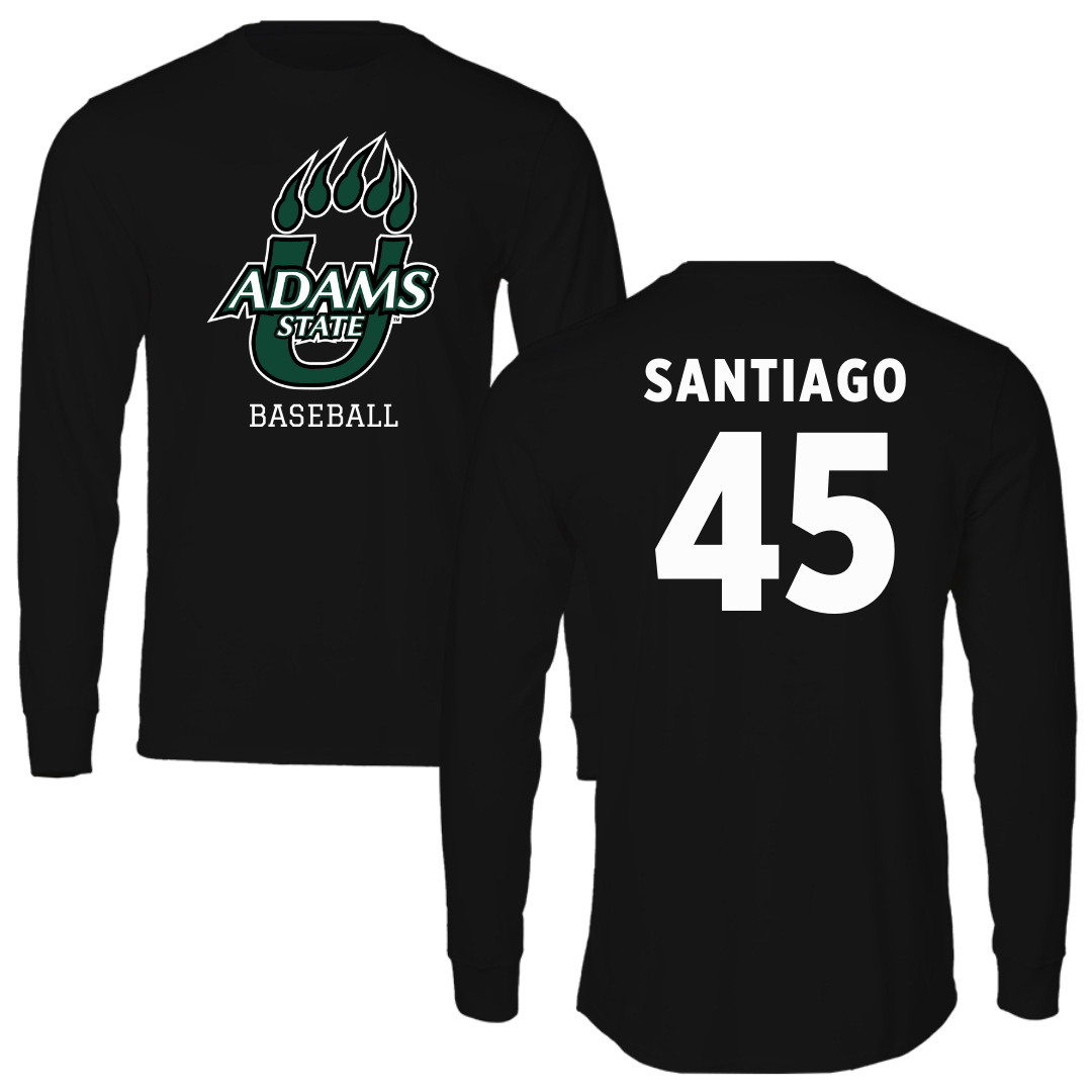 Adams State University Baseball Black State Performance Long Sleeve - #45 Ricardo Santiago