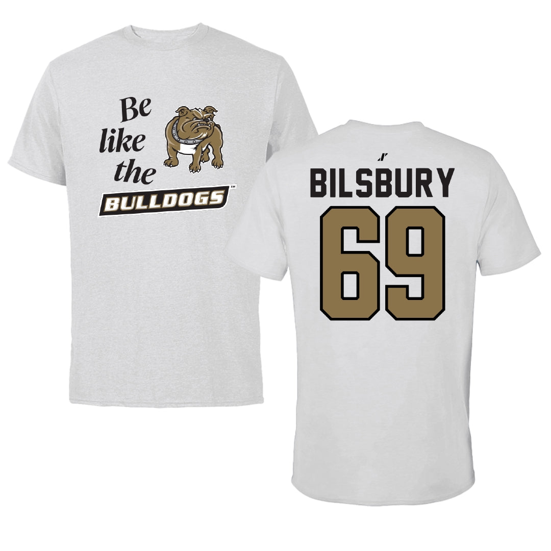 Bryant University Football Light Gray Be Like Us Performance Tee - #69 Nick Bilsbury