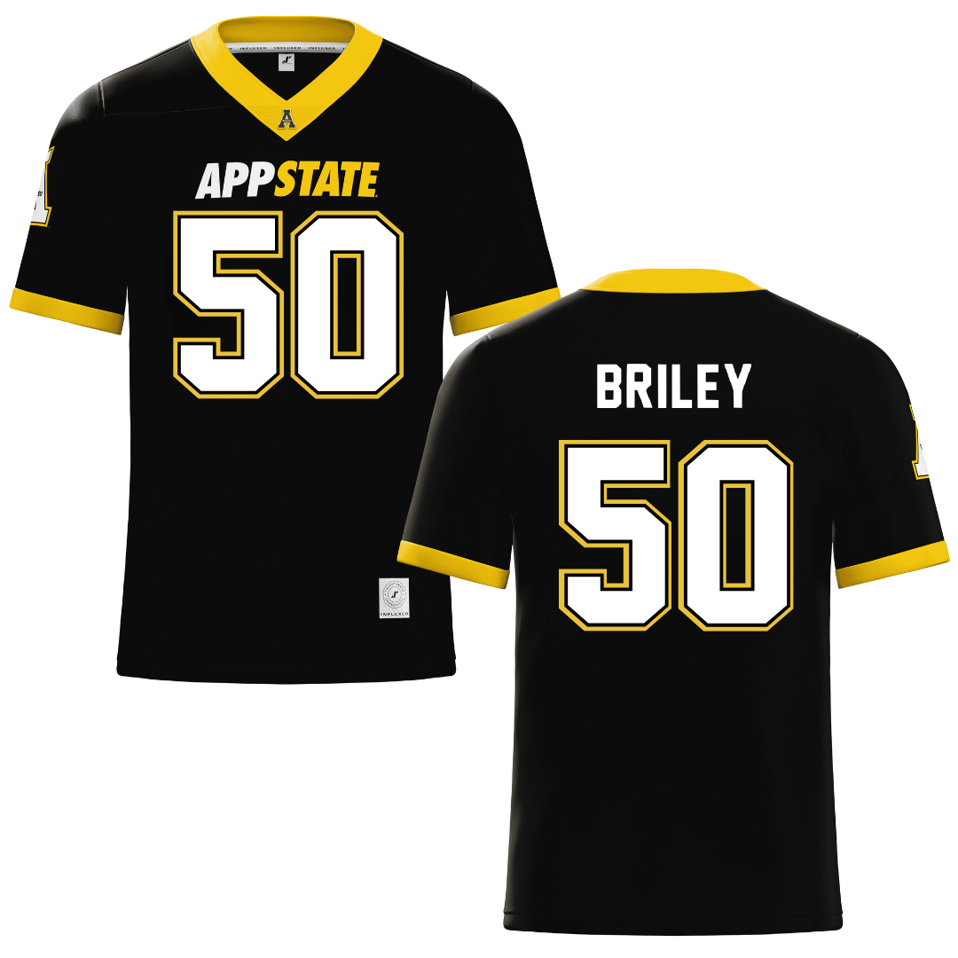 Appalachian State University Black Football Jersey - #50 Jackson Briley