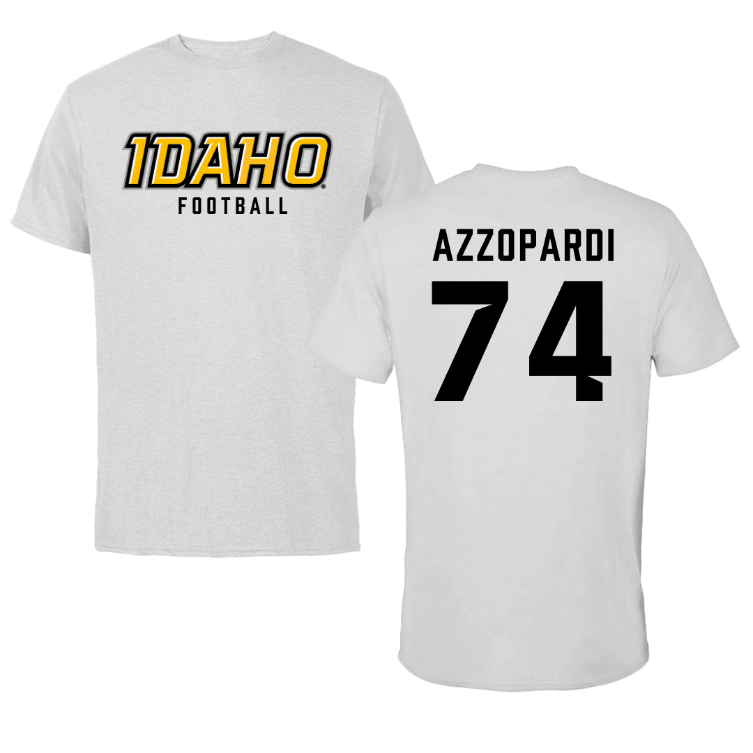 University of Idaho Football Gray Performance Tee - #74 Nate Azzopardi