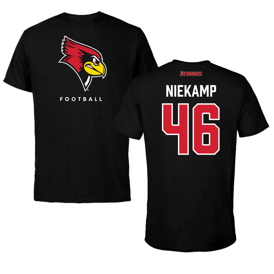 Illinois State University Football Black Tee - #46 Tye Niekamp