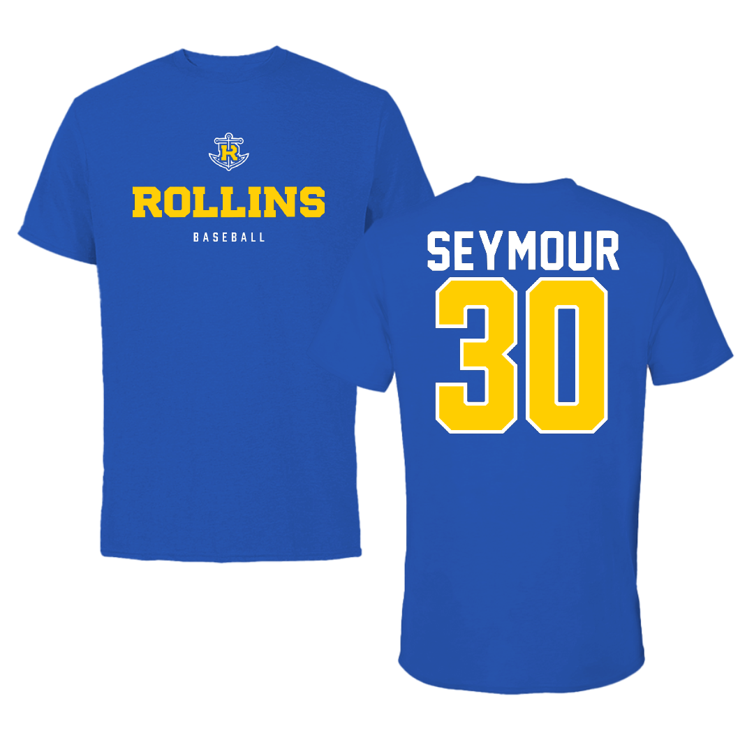 Rollins College Baseball Blue Tee - #30 AJ Seymour