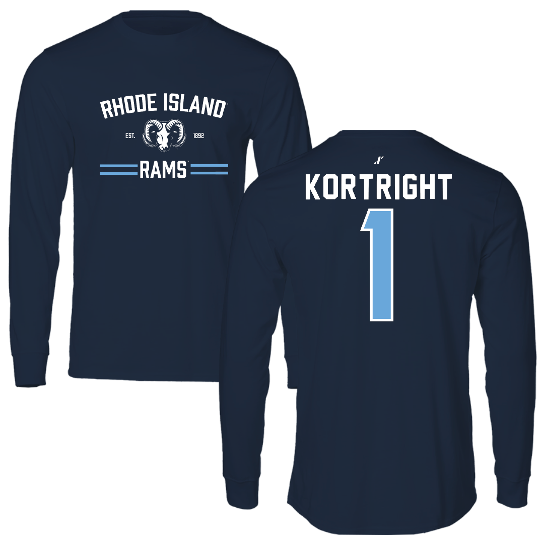University of Rhode Island Basketball Navy General Performance Long Sleeve - #1 Luis Kortright