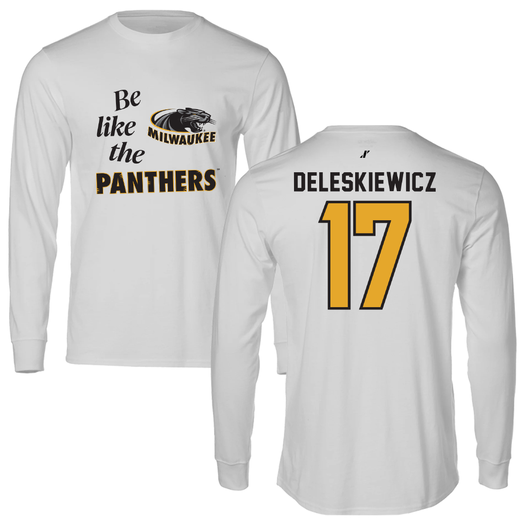 University of Wisconsin-Milwaukee Baseball Light Gray Be Like Us Long Sleeve - #17 Tyler Deleskiewicz