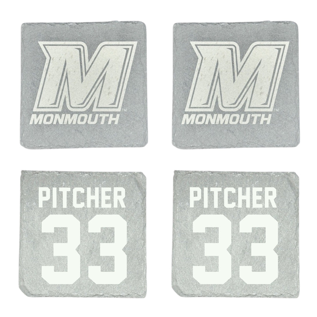 Monmouth University Lacrosse Stone Coaster (4 Pack)  - #33 Cole Pitcher