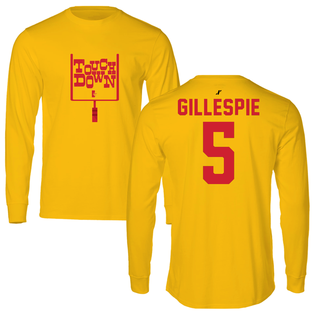 Pittsburg State University Football Gold Touchdown Long Sleeve - #5 Kam Gillespie