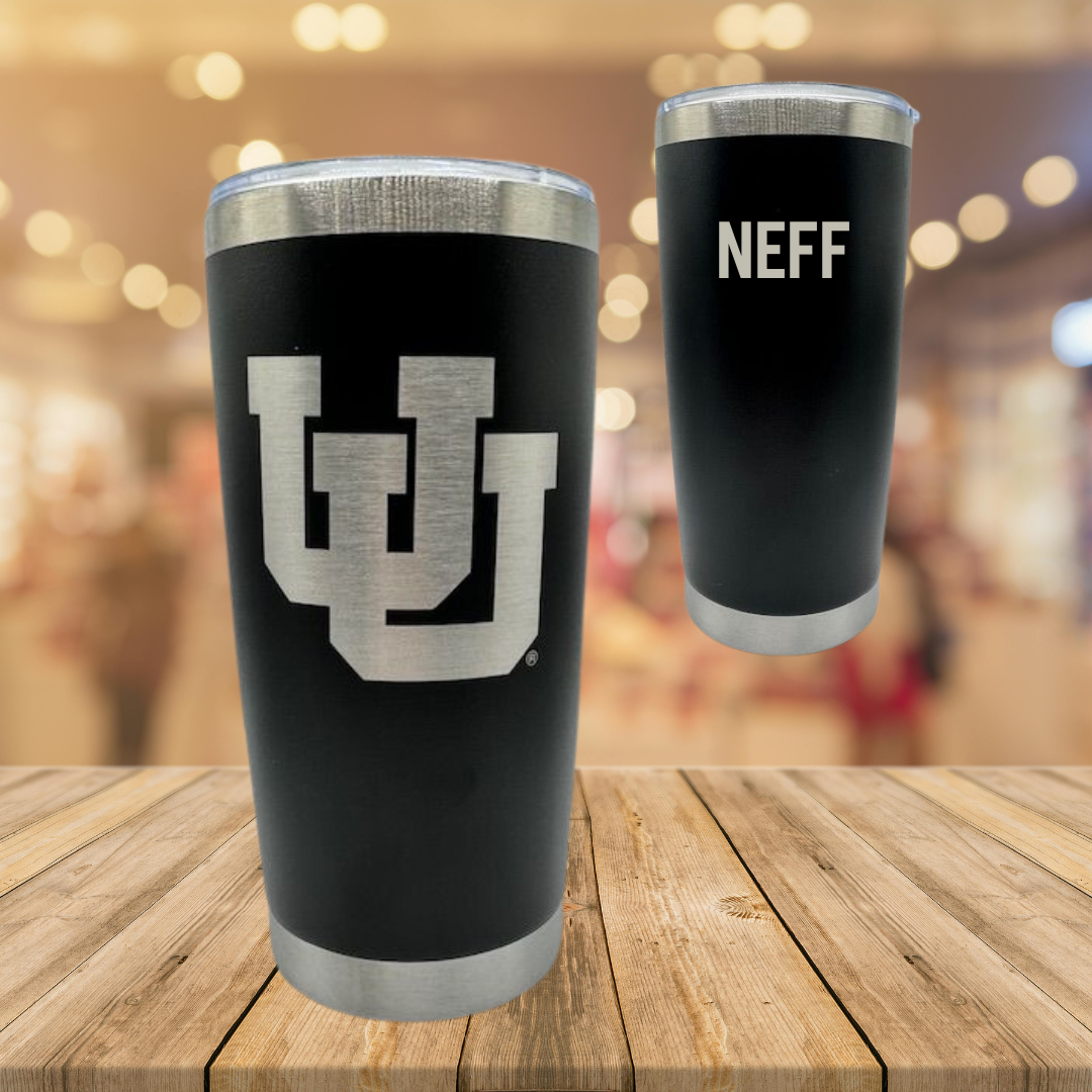 University of Utah Golf Black Stainless Steel Tumbler - Zack Neff