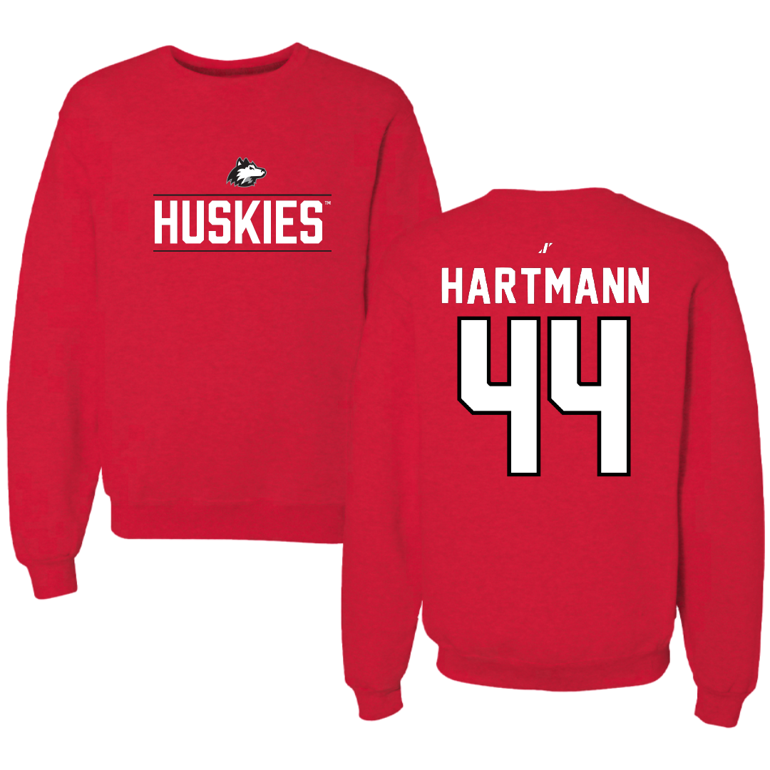 Northern Illinois University Baseball Red General Crewneck - #44 Kyle Hartmann