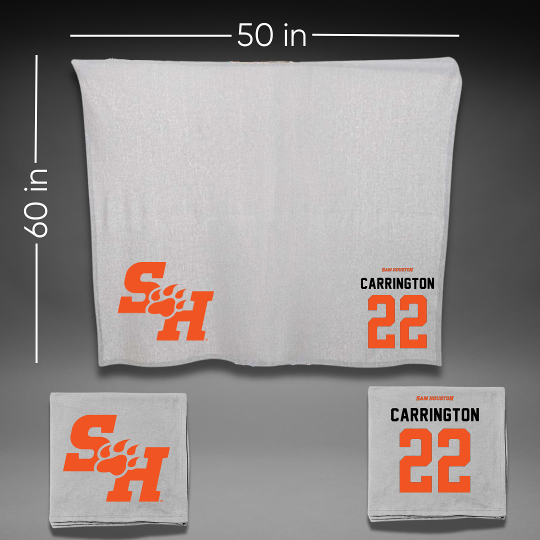 Sam Houston State University Soccer Gray Blanket - #22 Ariana Carrington