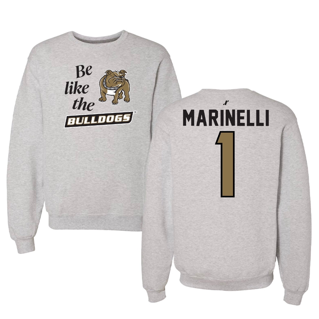Bryant University Soccer Light Gray Be Like Us Crewneck - #1 Luca Marinelli