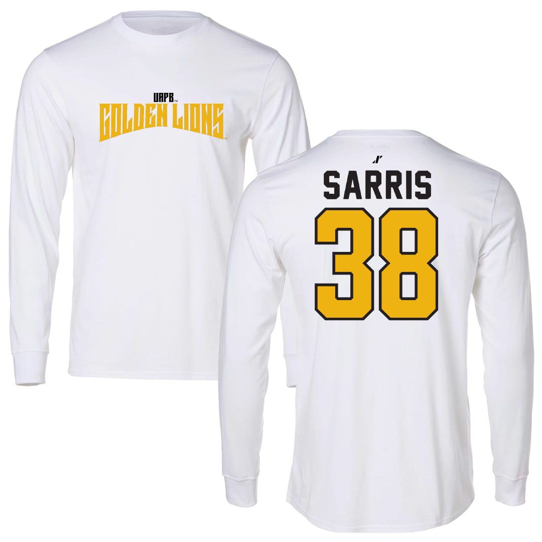 University of Arkansas-Pine Bluff Football White Classic Performance Long Sleeve - #38 Dean Sarris