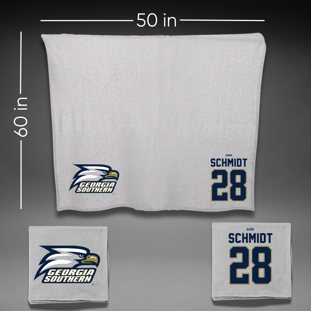 Georgia Southern University Baseball Gray Blanket - #28 Kent Schmidt