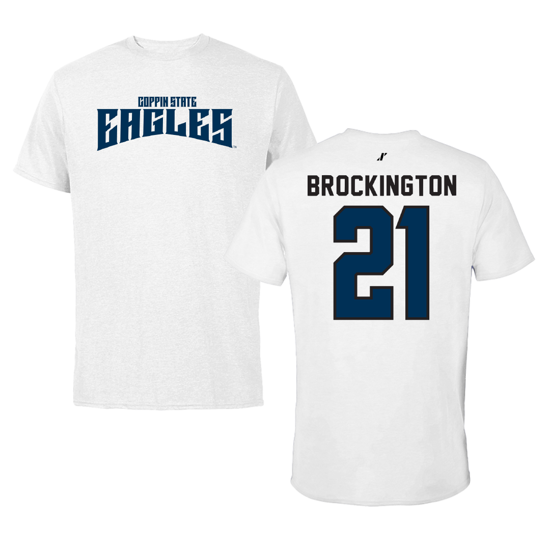 Coppin State University Bowling White Classic Performance Tee - #21 Abigail Brockington