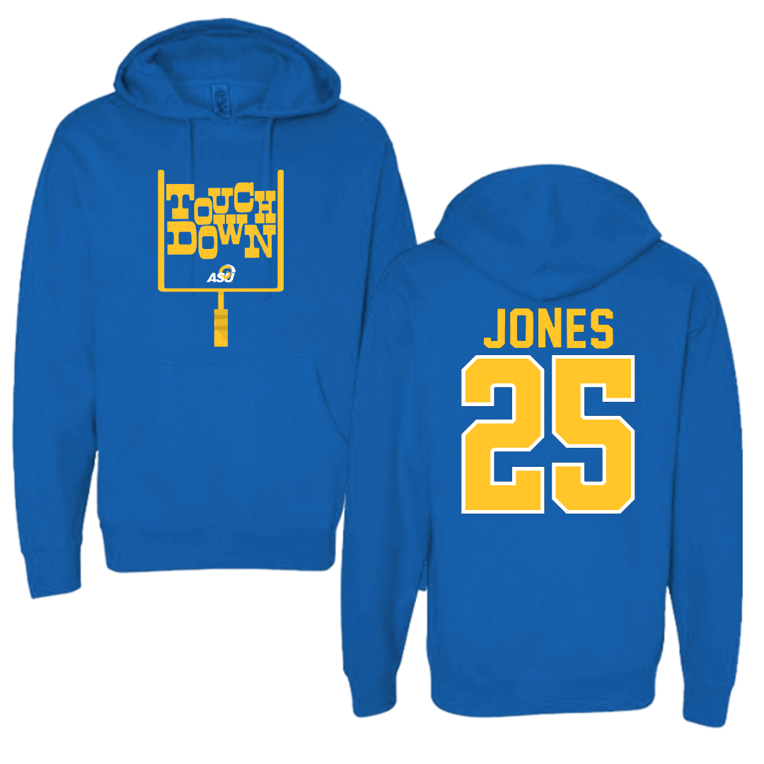 Angelo State University Football Blue Touchdown Hoodie - #25 Jayden Jones