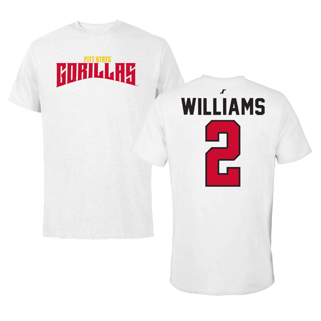 Pittsburg State University Baseball White Classic Performance Tee - #2 Kadyn Williams