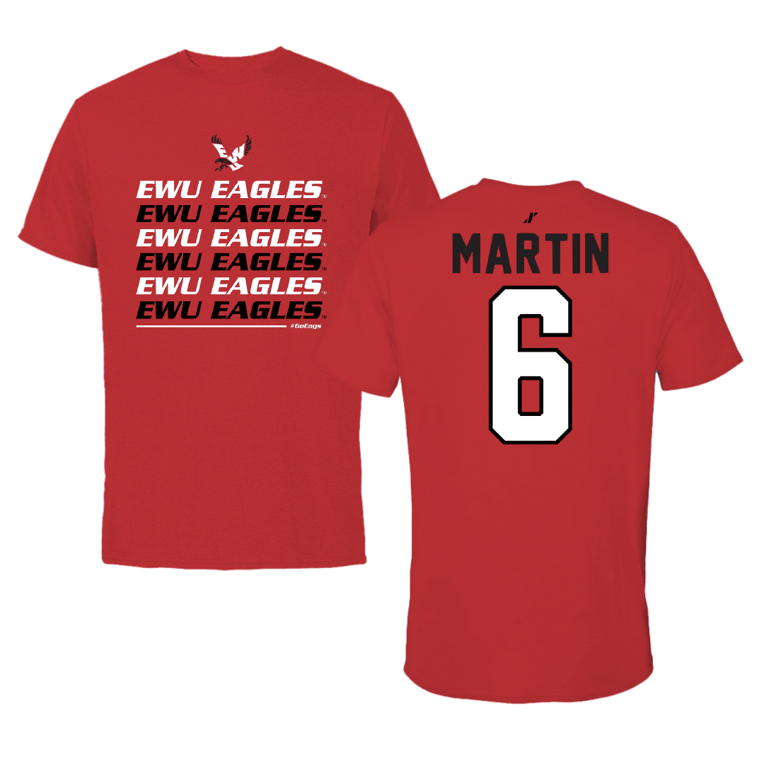 Eastern Washington University Soccer Red General Performance Tee - #6 Gillian Martin