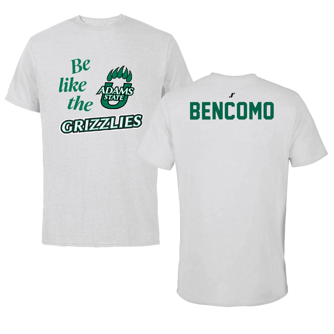 Adams State University Baseball Light Gray Be Like Us Tee - Xander Bencomo