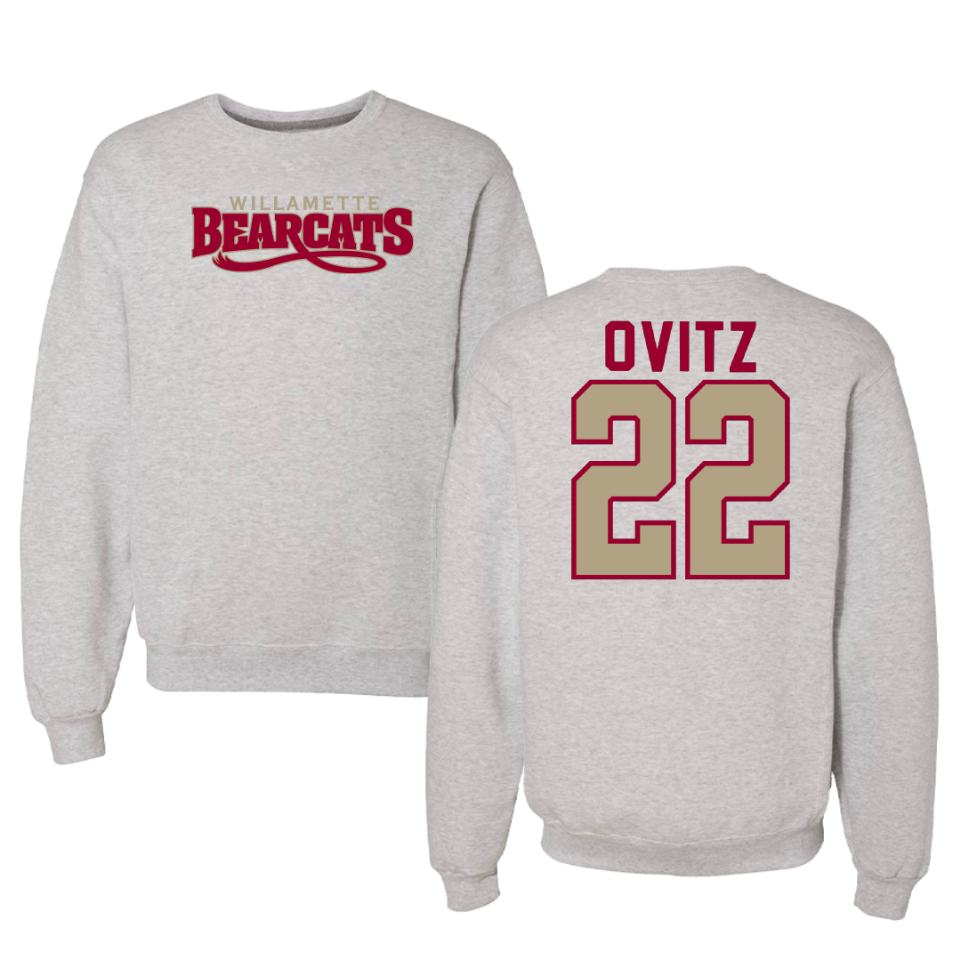 Willamette University Football Gray Crewneck - #22 Braden Ovitz