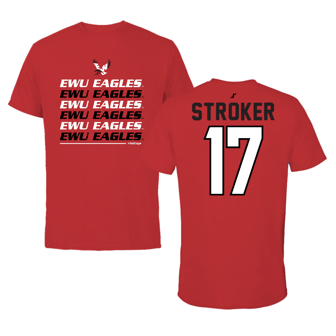 Eastern Washington University Soccer Red General Tee - #17 Kyla Stroker