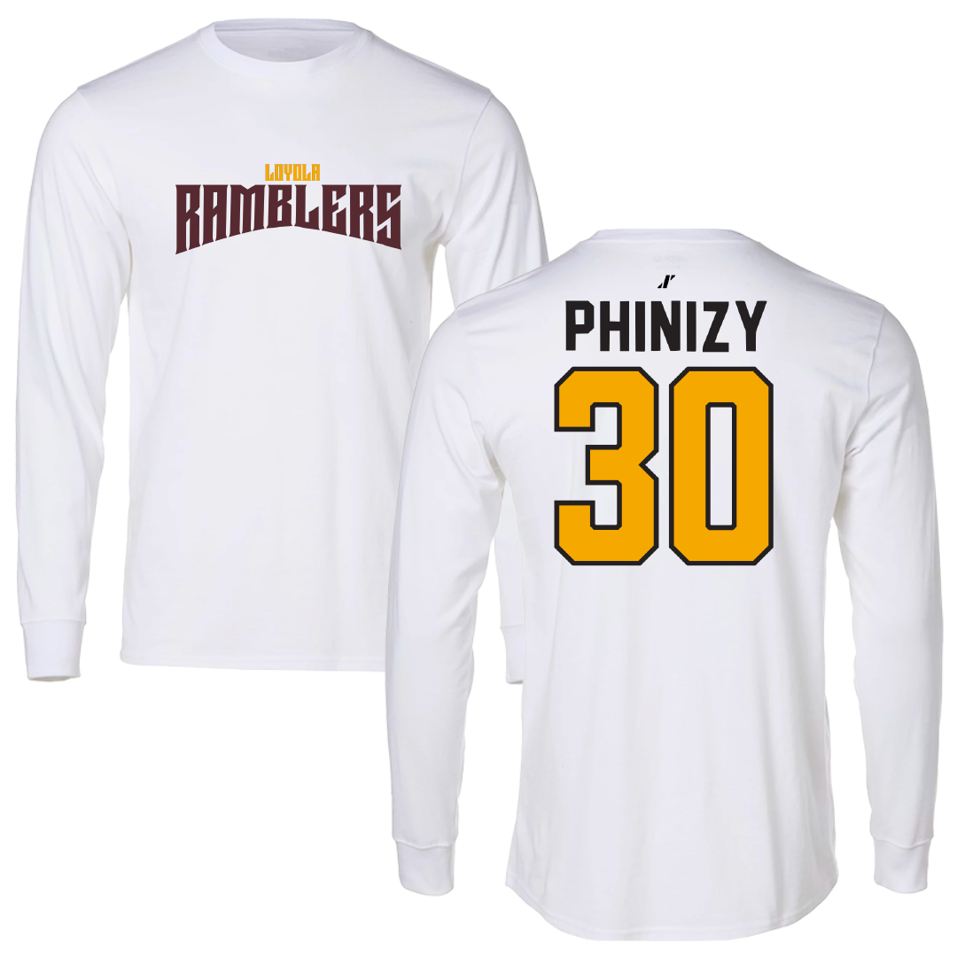 Loyola University-Chicago Volleyball White Classic Performance Long Sleeve - #30 Liam Phinizy