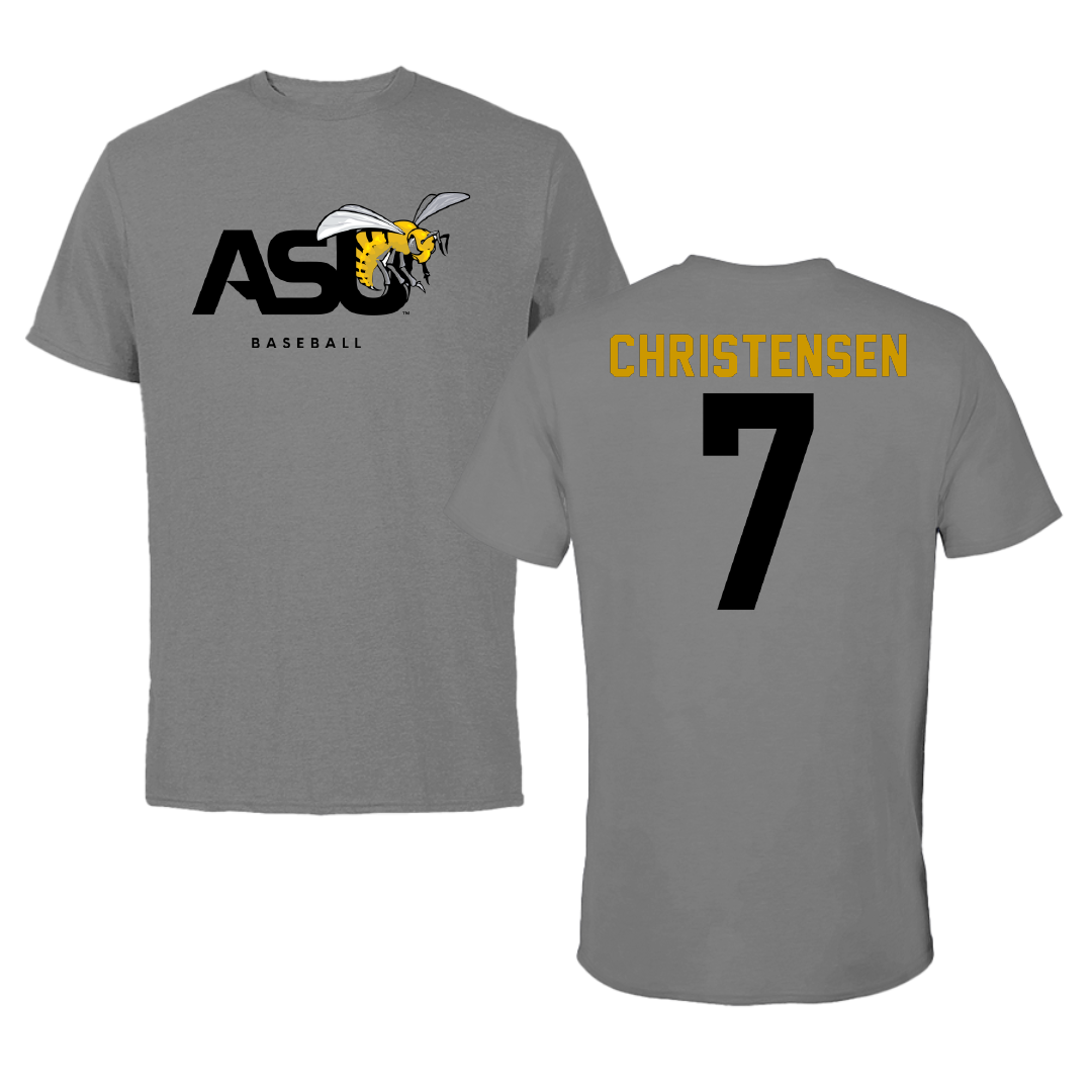 Alabama State University Baseball Dark Gray Tee - #7 Jaxon Christensen
