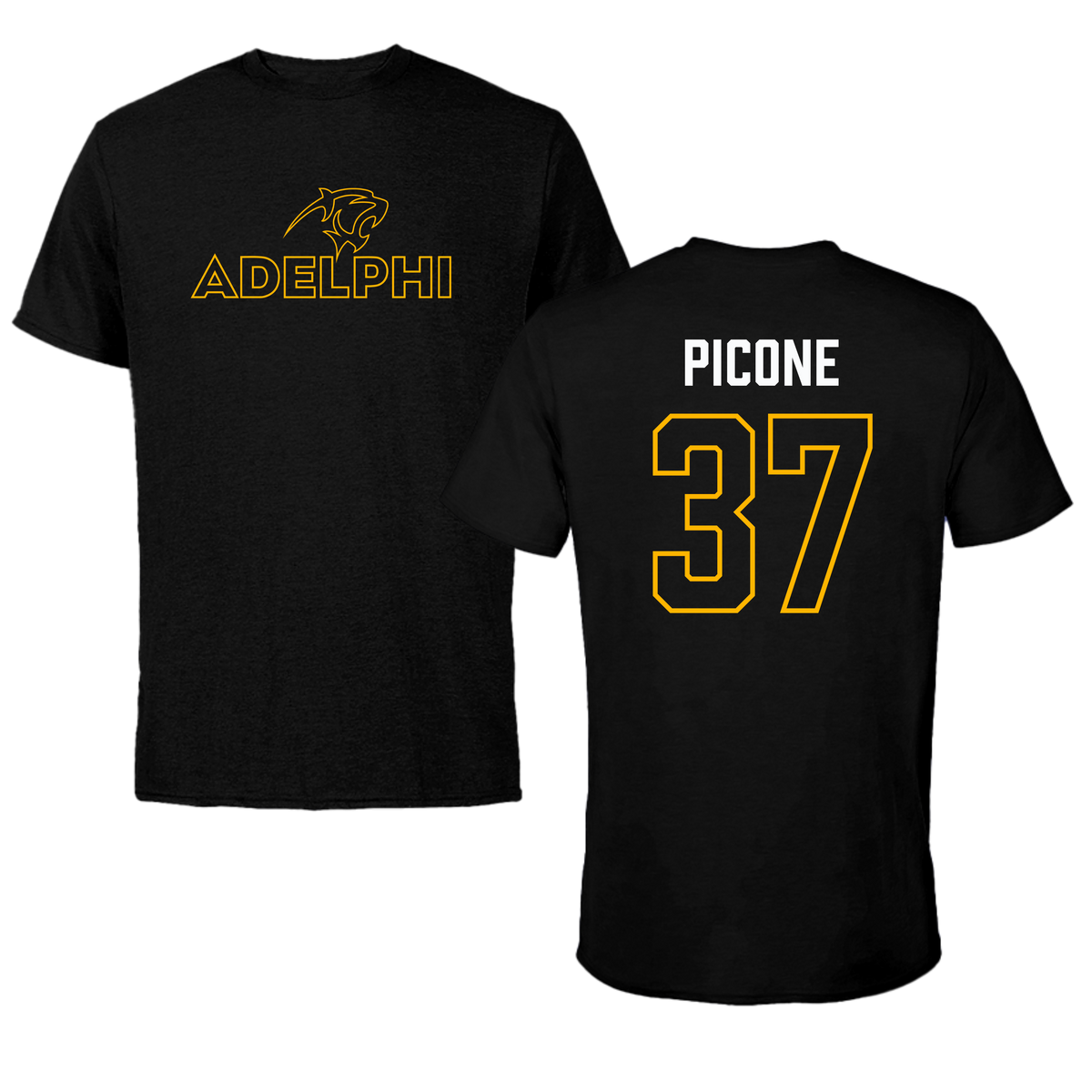 Adelphi University Baseball Black Tee - #37 CJ Picone