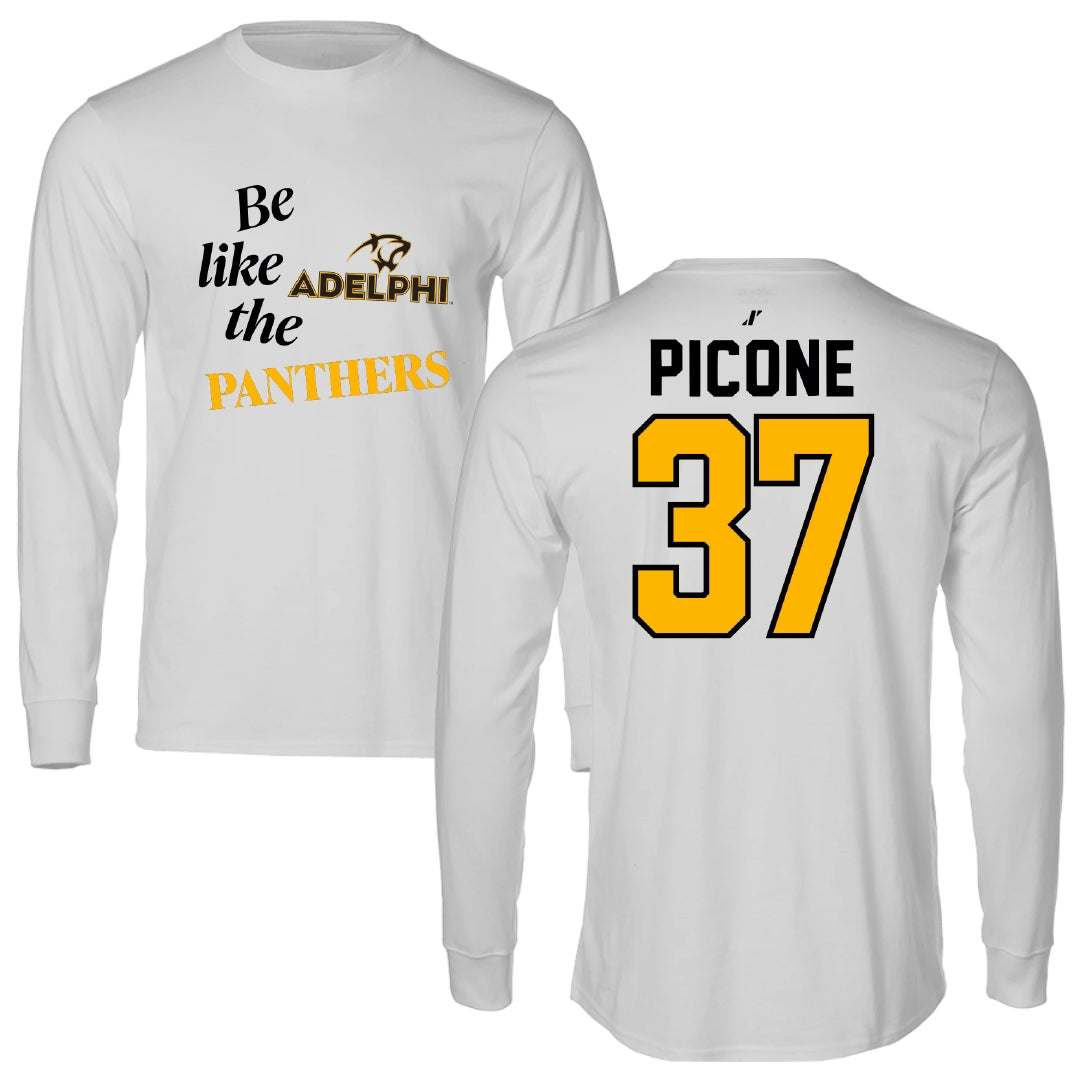 Adelphi University Baseball Light Gray Be Like Us Performance Long Sleeve - #37 CJ Picone